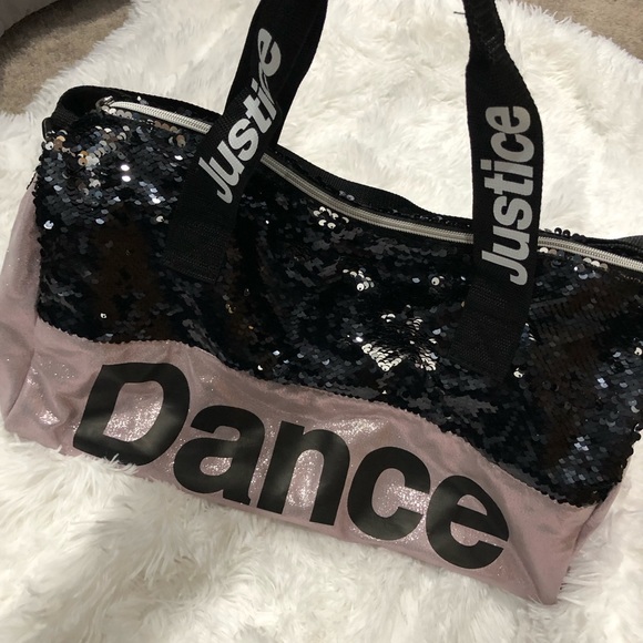 Justice Accessories Justice Girls Duffle Bag Black Sequins And